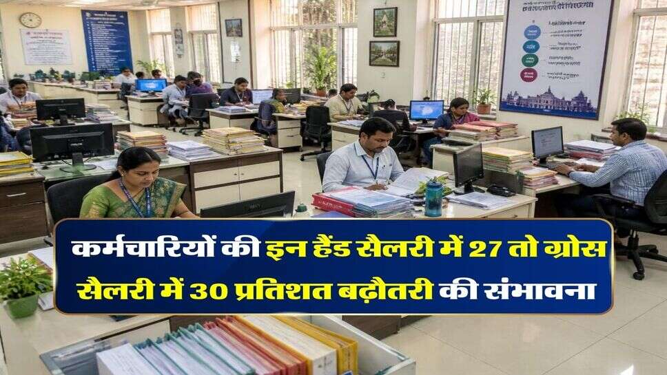 8th Pay Commission : कर्मचारियों की इन हैंड सैलरी में 27 तो ग्रोस सैलरी में 30 प्रतिशत बढ़ौतरी की संभावना