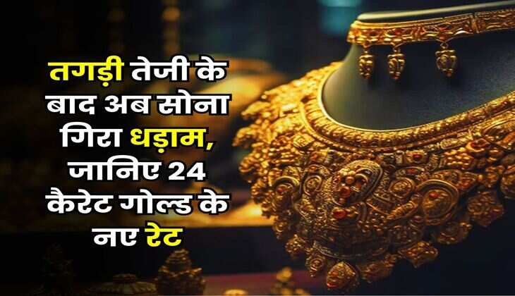 Gold Rate : तगड़ी तेजी के बाद अब सोना गिरा धड़ाम, जानिए 24 कैरेट गोल्ड के नए रेट