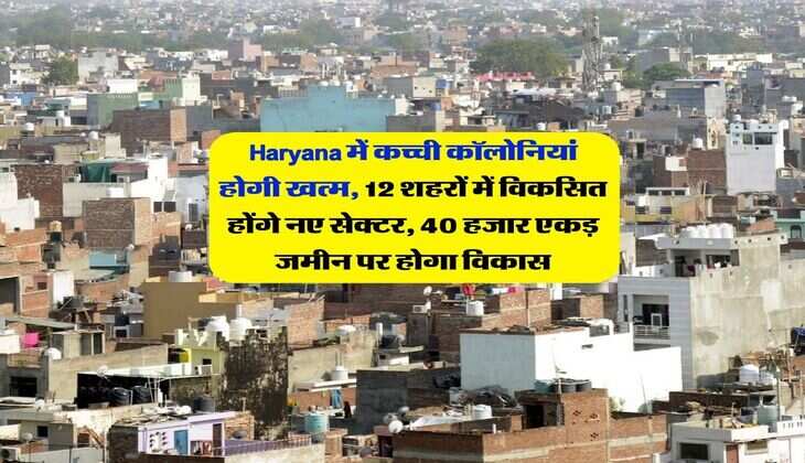 Haryana में कच्ची कॉलोनियां होगी खत्म, 12 शहरों में विकसित होंगे नए सेक्टर, 40 हजार एकड़ जमीन पर होगा विकास