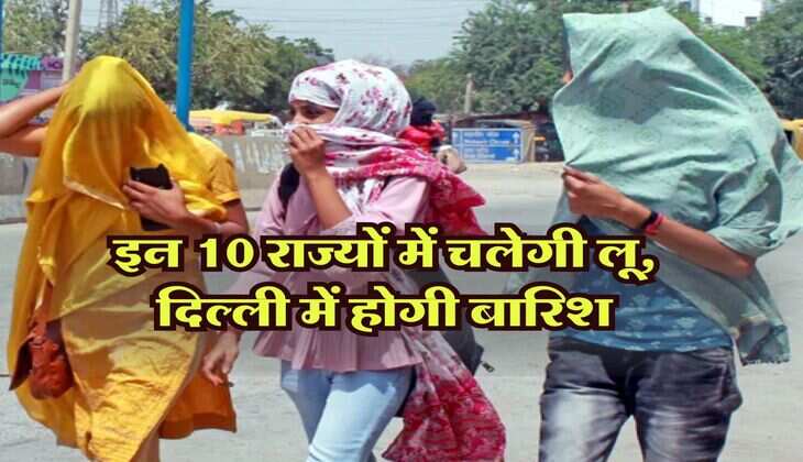 Today Mausam : इन 10 राज्यों में चलेगी लू, दिल्ली में होगी बारिश, मौसम विभाग की भविष्यवाणी