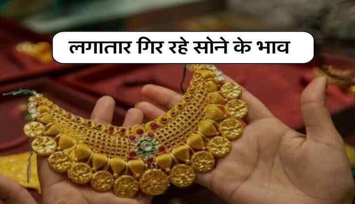 Today Gold Price : लगातार गिर रहे सोने के भाव, ज्वैलर्स की दुकान पर जाने से पहले चेक कर लें 22 और 24 कैरेट के रेट