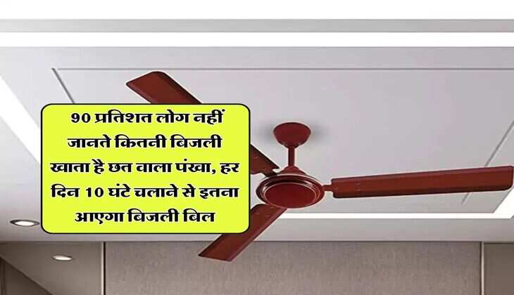 Electricity Bill : 90 प्रतिशत लोग नहीं जानते कितनी बिजली खाता है छत वाला पंखा, हर दिन 10 घंटे चलाने से इतना आएगा बिजली बिल