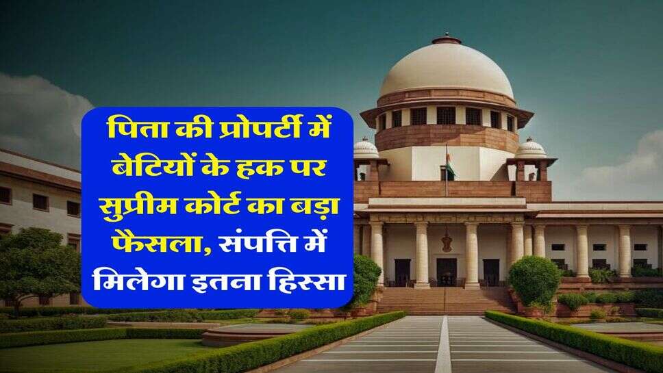 Supreme Court : पिता की प्रोपर्टी में बेटियों के हक पर सुप्रीम कोर्ट का बड़ा फैसला, संपत्ति में मिलेगा इतना हिस्सा