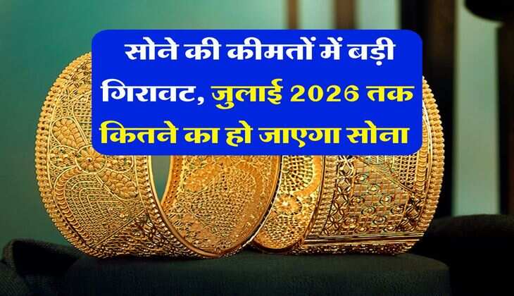 Gold Rate : सोने की कीमतों में बड़ी गिरावट, जुलाई 2026 तक कितने का हो जाएगा सोना 