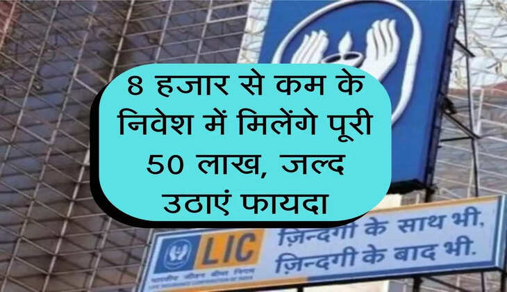 Jeevan Bima : 8 हजार से कम के निवेश में मिलेंगे पूरी 50 लाख, जल्द उठाएं LIC की स्कीम का फायदा