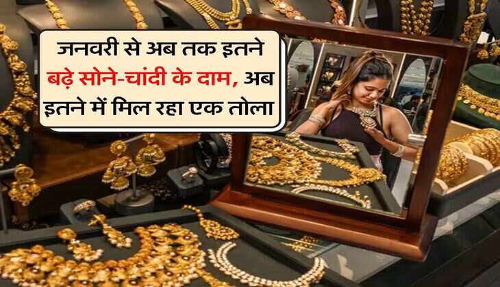 Gold Rates : जनवरी से अब तक इतने बढ़े सोने-चांदी के दाम, अब इतने में मिल रहा एक तोला&nbsp;