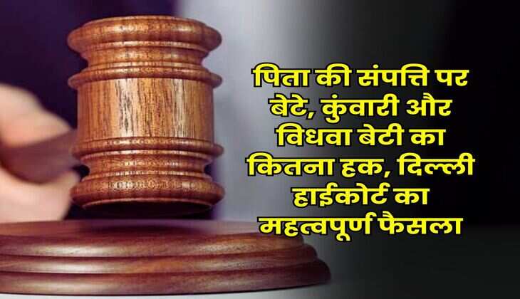 Delhi High Court : पिता की संपत्ति पर बेटे, कुंवारी और विधवा बेटी का कितना हक, दिल्ली हाईकोर्ट का महत्वपूर्ण फैसला