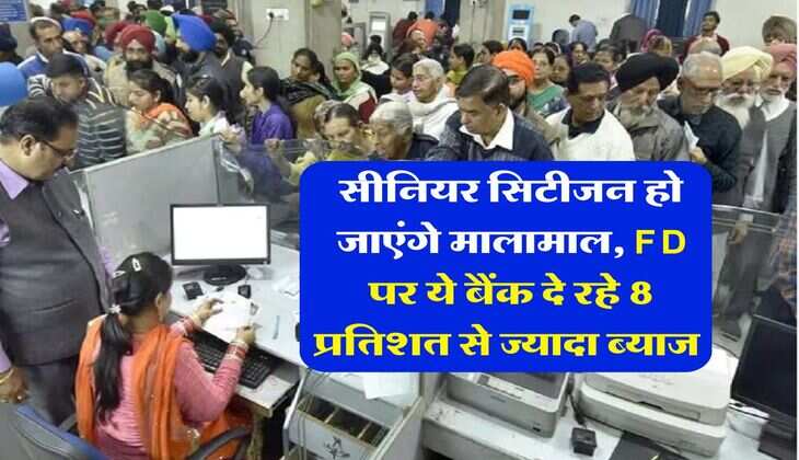 सीनियर सिटीजन हो जाएंगे मालामाल, FD पर ये बैंक दे रहे 8 प्रतिशत से ज्यादा ब्याज 