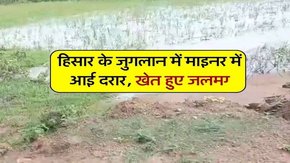 हिसार के जुगलान में माइनर में आई दरार, खेत हुए जलमग्न