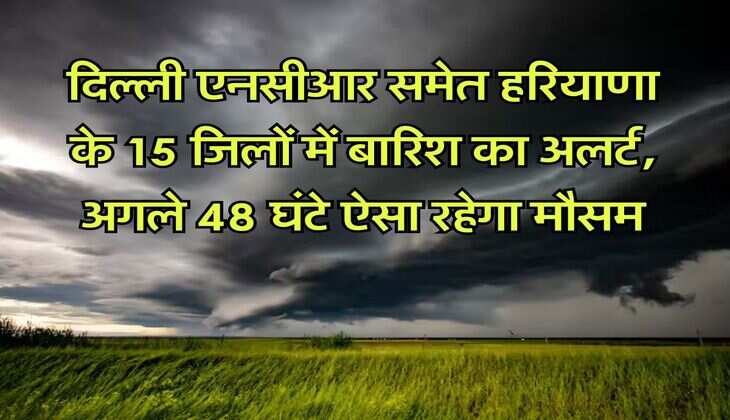 Rain Alert : दिल्ली एनसीआर समेत हरियाणा के 15 जिलों में बारिश का अलर्ट, अगले 48 घंटे ऐसा रहेगा मौसम