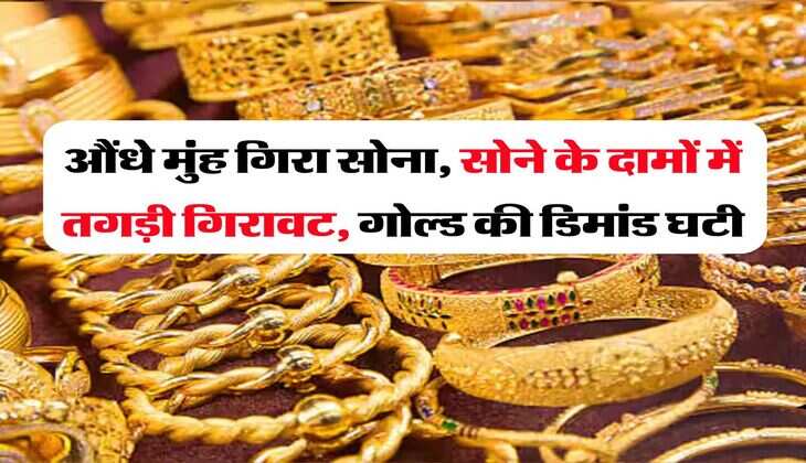 Gold Rate Down : औंधे मुंह गिरा सोना, सोने के दामों में तगड़ी गिरावट, गोल्ड की डिमांड घटी