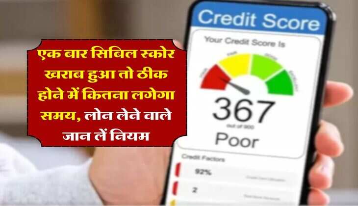 CIBIL Score : एक बार सिबिल स्कोर खराब हुआ तो ठीक होने में कितना लगेगा समय, लोन लेने वाले जान लें नियम