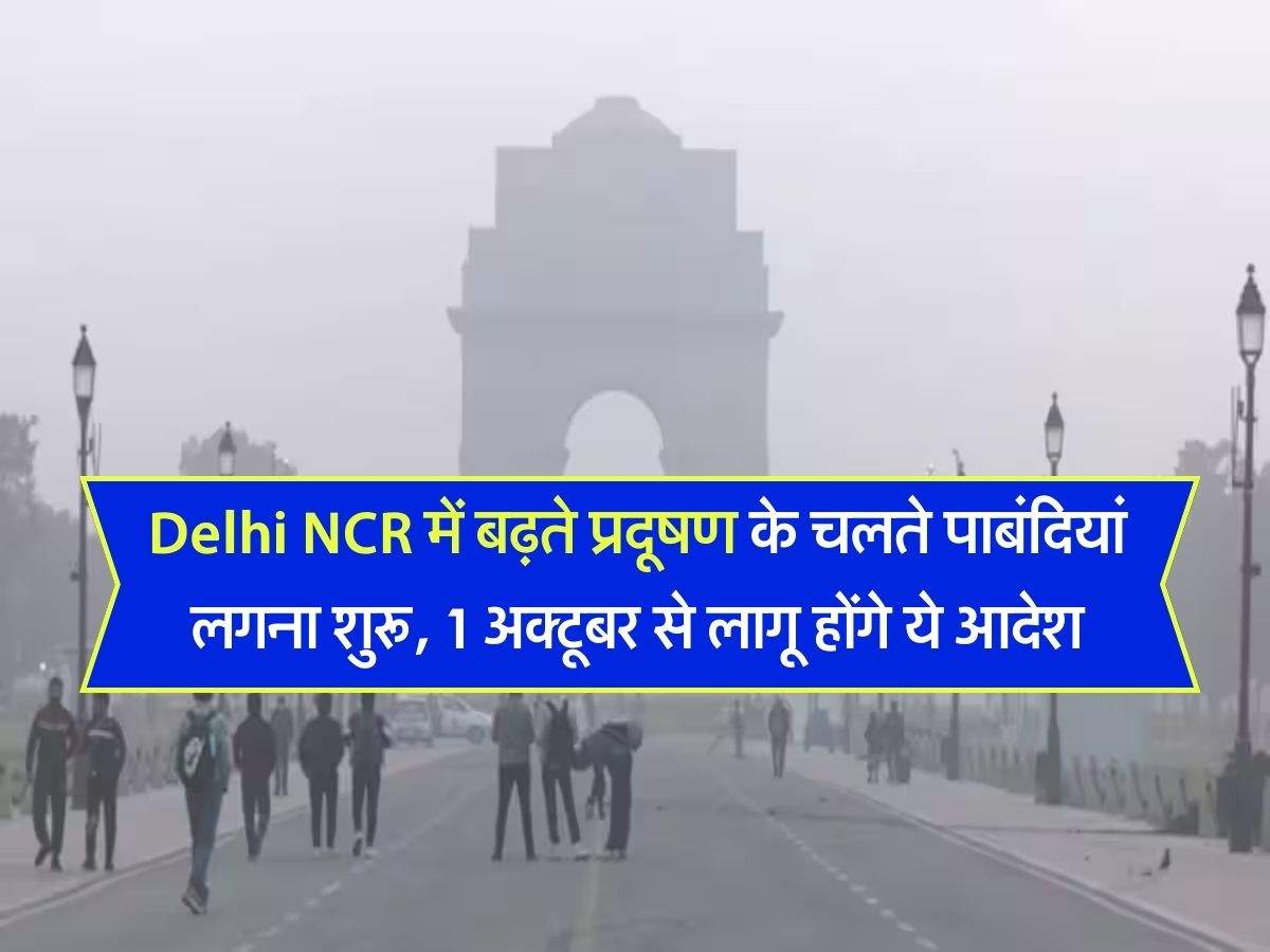 Delhi NCR में बढ़ते प्रदूषण के चलते पाबंदियां लगना शुरू, 1 अक्टूबर से लागू होंगे ये आदेश