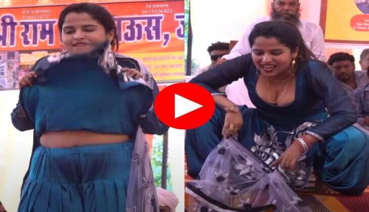 Haryanvi Dance : 21 की मुस्कान बेबी ने दांतों तले होंठ दबाकर दिखाई अदाएं, सपना चौधरी को भूल गए लोग