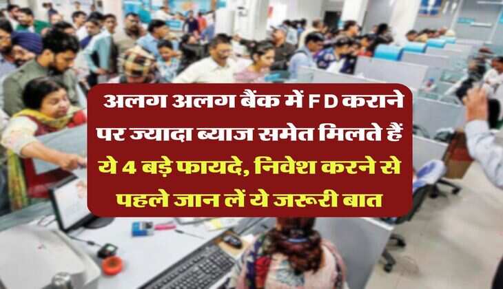fixed deposit : अलग अलग बैंक में FD कराने पर ज्यादा ब्याज समेत मिलते हैं ये 4 बड़े फायदे, निवेश करने से पहले जान लें ये जरूरी बात