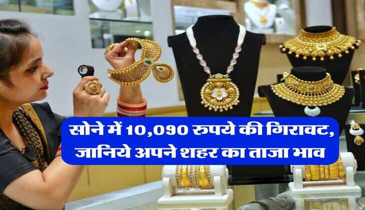 Sone Chandi ka Rate : सोने में 10,090 रुपये की गिरावट, जानिये अपने शहर का ताजा भाव