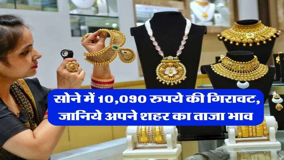 Sone Chandi ka Rate : सोने में 10,090 रुपये की गिरावट, जानिये अपने शहर का ताजा भाव