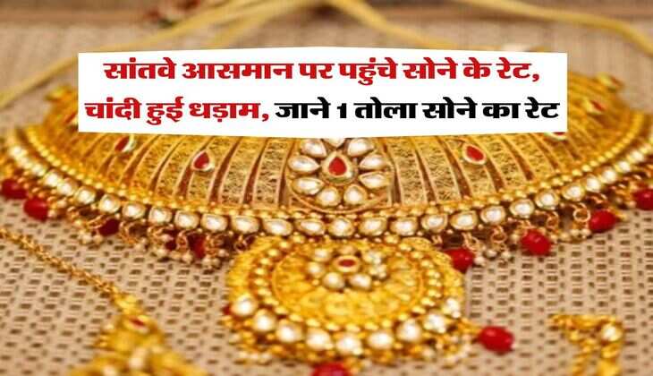 Gold rate : सांतवे आसमान पर पहुंचे सोने के रेट, चांदी हुई धड़ाम, जाने 1 तोला सोने का रेट
