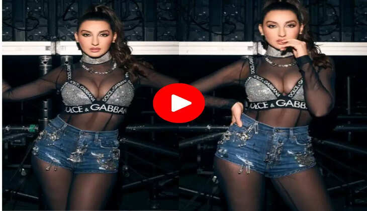 Nora Fatehi ने छाली दार ड्रेस पहन दिए हॉट पोज, फैंस हुए पानी-पानी