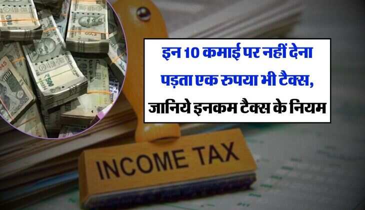 Income Tax : इन 10 कमाई पर नहीं देना पड़ता एक रुपया भी टैक्स, जानिये इनकम टैक्स के नियम