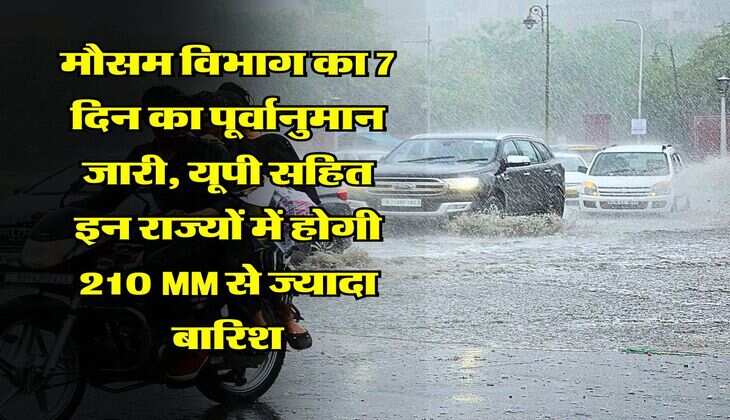 IMD 7 days Forecast : मौसम विभाग का 7 दिन का पूर्वानुमान जारी, यूपी सहित इन राज्यों में होगी 210 MM से ज्यादा बारिश