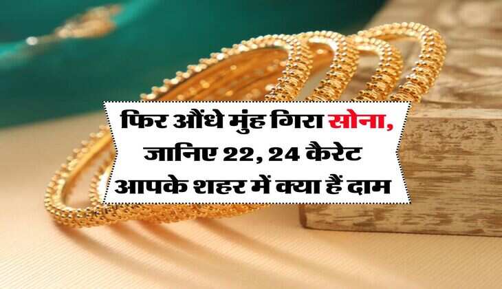 Gold Rate : फिर औंधे मुंह गिरा सोना, जानिए 22, 24 कैरेट आपके शहर में क्या हैं दाम