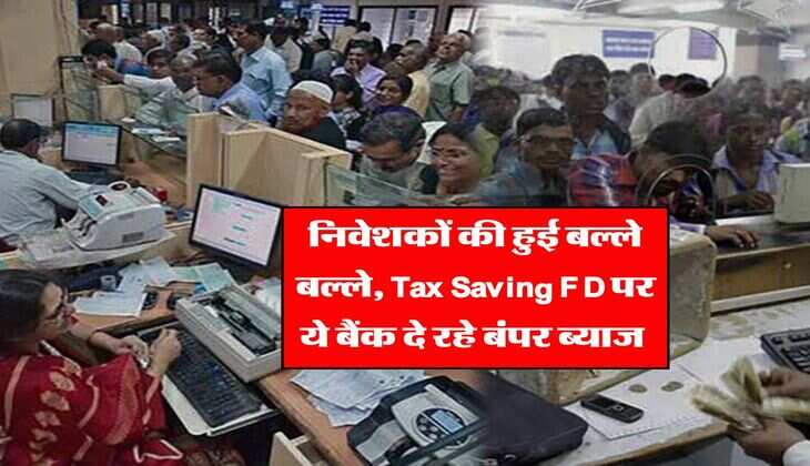 निवेशकों की हुई बल्ले बल्ले, Tax Saving FD पर ये बैंक दे रहे बंपर ब्याज&nbsp;