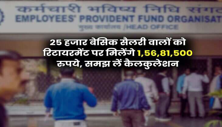EPFO : 25 हजार बेसिक सैलरी वालों को रिटायरमेंट पर मिलेंगे 1,56,81,500 रुपये, समझ लें कैलकुलेशन