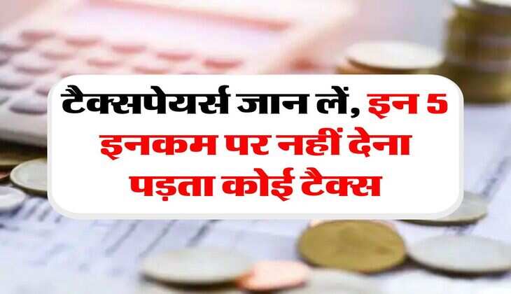 Tax Free Income : टैक्सपेयर्स जान लें, इन 5 इनकम पर नहीं देना पड़ता कोई टैक्स
