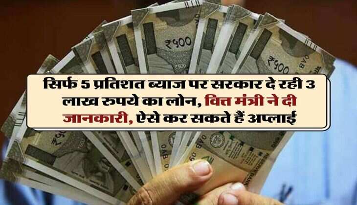 Nirmala Sitharaman : सिर्फ 5 प्रतिशत ब्याज पर सरकार दे रही 3 लाख रुपये का लोन, वित्त मंत्री ने दी जानकारी, ऐसे कर सकते हैं अप्लाई