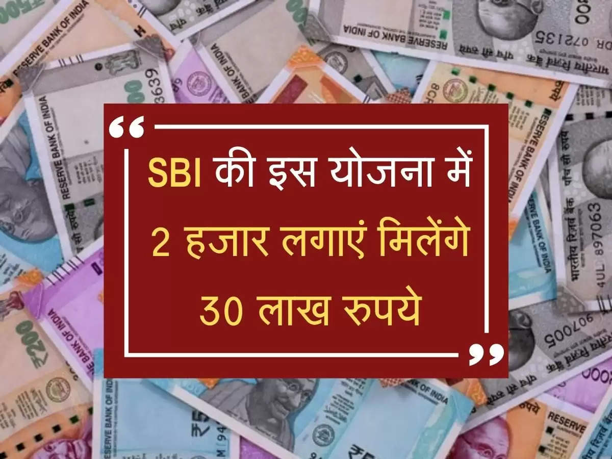 SBI की इस योजना में 2 हजार लगाएं मिलेंगे 30 लाख रुपये