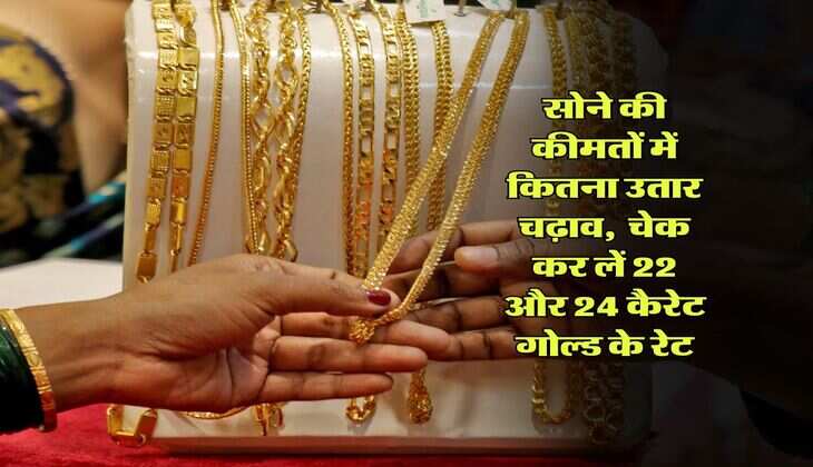 सोने की कीमतों में कितना उतार चढ़ाव,  चेक कर लें 22 और 24 कैरेट गोल्ड के रेट