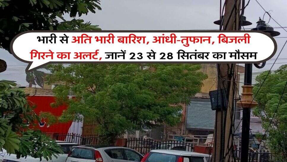 IMD Heavy Rain Alert : भारी से अति भारी बारिश, आंधी-तुफान, बिजली गिरने का अलर्ट, जानें 23 से 28 सितंबर का मौसम