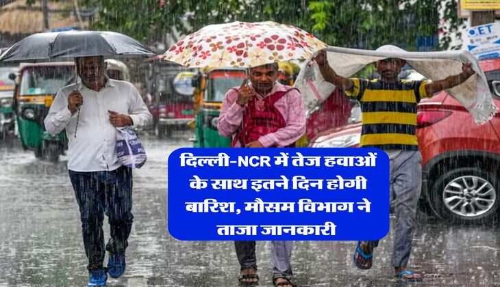 Delhi Ka Mausam : दिल्ली-NCR में तेज हवाओं के साथ इतने दिन होगी बारिश, मौसम विभाग ने ताजा जानकारी&nbsp;