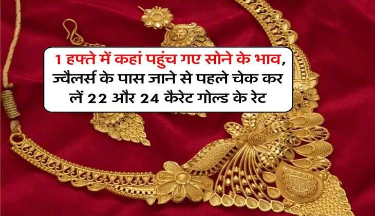 Gold Rate Weekly : 1 हफ्ते में कहां पहुंच गए सोने के भाव, ज्वैलर्स के पास जाने से पहले चेक कर लें 22 और 24 कैरेट गोल्ड के रेट
