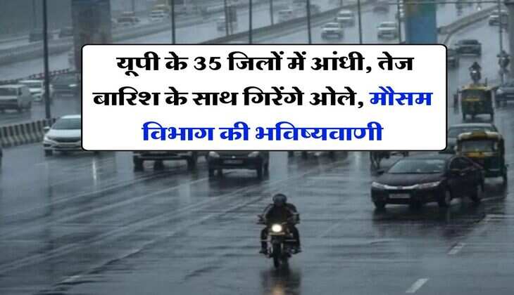 UP Rain Alert : यूपी के 35 जिलों में आंधी, तेज बारिश के  साथ गिरेंगे ओले, मौसम विभाग की भविष्यवाणी
