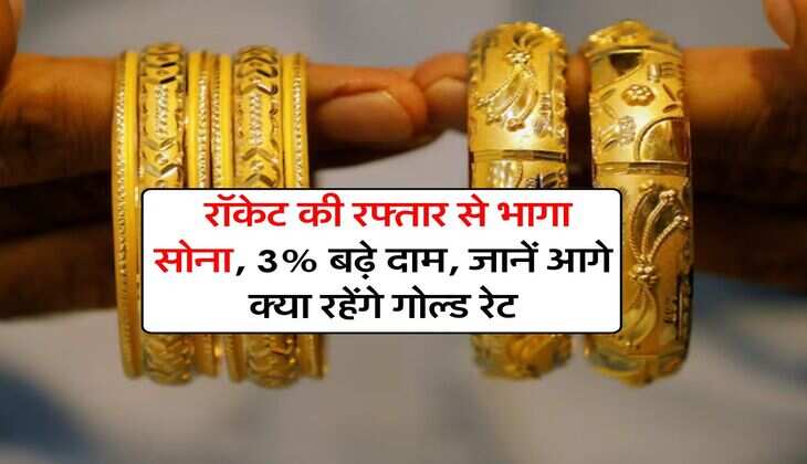 Gold Rate : रॉकेट की रफ्तार से भागा सोना, 3% बढ़े दाम, जानें आगे क्या रहेंगे गोल्ड रेट