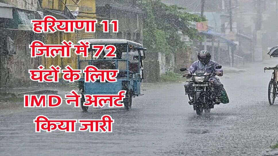 Haryana Weather Alert : हरियाणा 11 जिलों में 72 घंटों के लिए IMD ने अलर्ट किया जारी