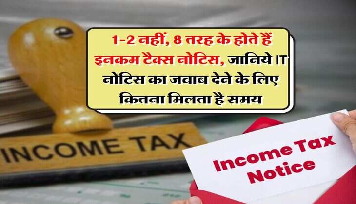Income Tax Notice : 1-2 नहीं, 8 तरह के होते हैं इनकम टैक्स नोटिस, जानिये IT नोटिस का जवाब देने के लिए कितना मिलता है समय