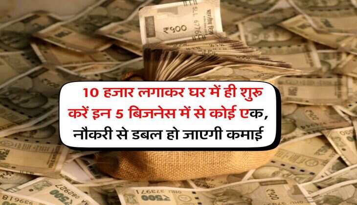 Business Idea : 10 हजार लगाकर घर में ही शुरू करें इन 5 बिजनेस में से कोई एक, नौकरी से डबल हो जाएगी कमाई