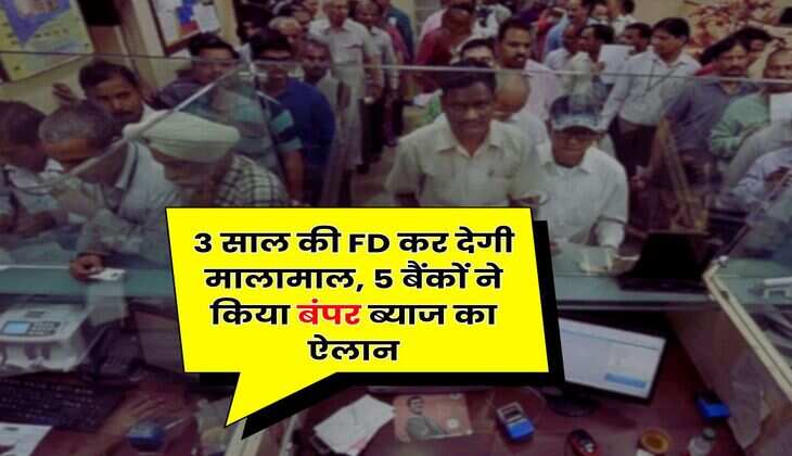 3 साल की FD कर देगी मालामाल, 5 बैंकों ने किया बंपर ब्याज का ऐलान
