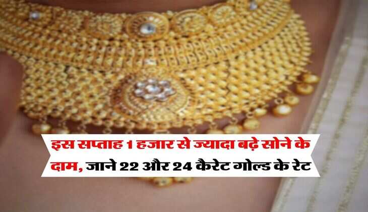 Gold rate : इस सप्ताह 1 हजार से ज्यादा बढ़े सोने के दाम, जाने 22 और 24 कैरेट गोल्ड के रेट