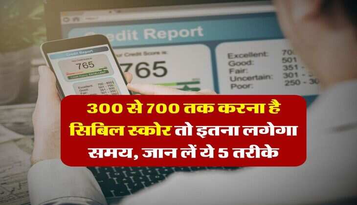 Cibil Score : 300 से 700 तक करना है सिबिल स्कोर तो इतना लगेगा समय, जान लें ये 5 तरीके