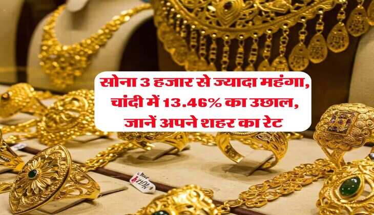 Gold Silver Rate : सोना 3 हजार से ज्यादा महंगा, चांदी में 13.46% का उछाल, जानें अपने शहर का रेट&nbsp;
