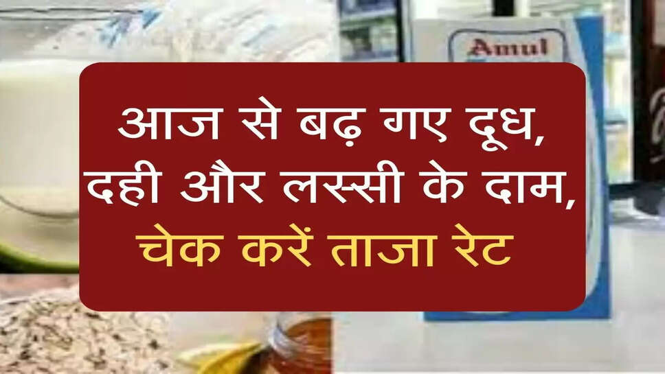 आज से बढ़ गए दूध, दही और लस्सी के दाम, चेक करें ताजा रेट 