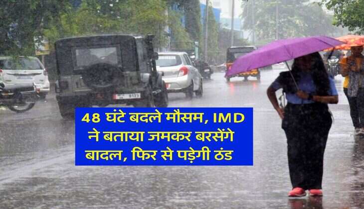 Mausam Update : 48 घंटे बदले मौसम, IMD ने बताया जमकर बरसेंगे बादल, फिर से पड़ेगी ठंड&nbsp;