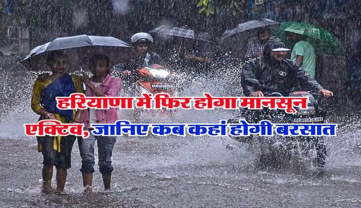 Haryana Weather Update : हरियाणा में फिर होगा मानसून एक्टिव, जानिए कब कहां होगी बरसात