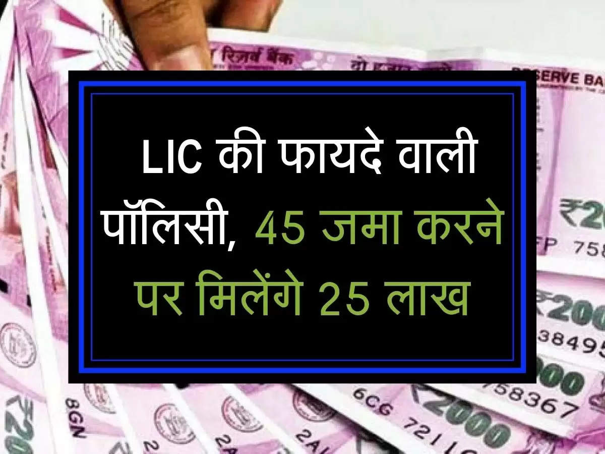  LIC की फायदे वाली पॉलिसी, 45 जमा करने पर मिलेंगे 25 लाख