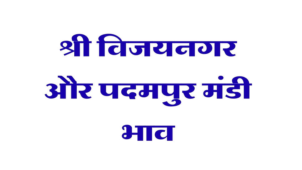 श्री विजयनगर और पदमपुर मंडी भाव: नरमा, मूंग, ग्वार और सरसों के ताजा रेट