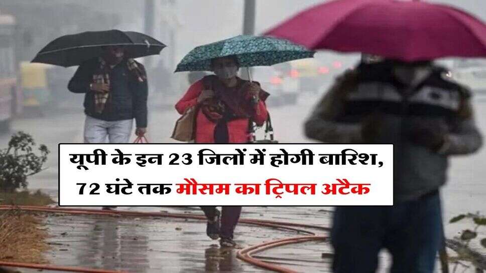 IMD UP Weather : यूपी के इन 23 जिलों में होगी बारिश, 72 घंटे तक मौसम का ट्रिपल अटैक